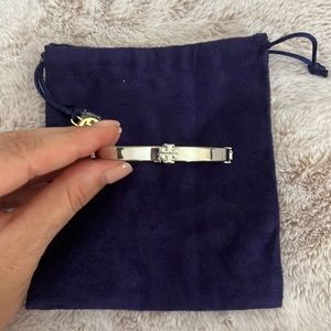 Tory Burch silver bangle. Dust bag included